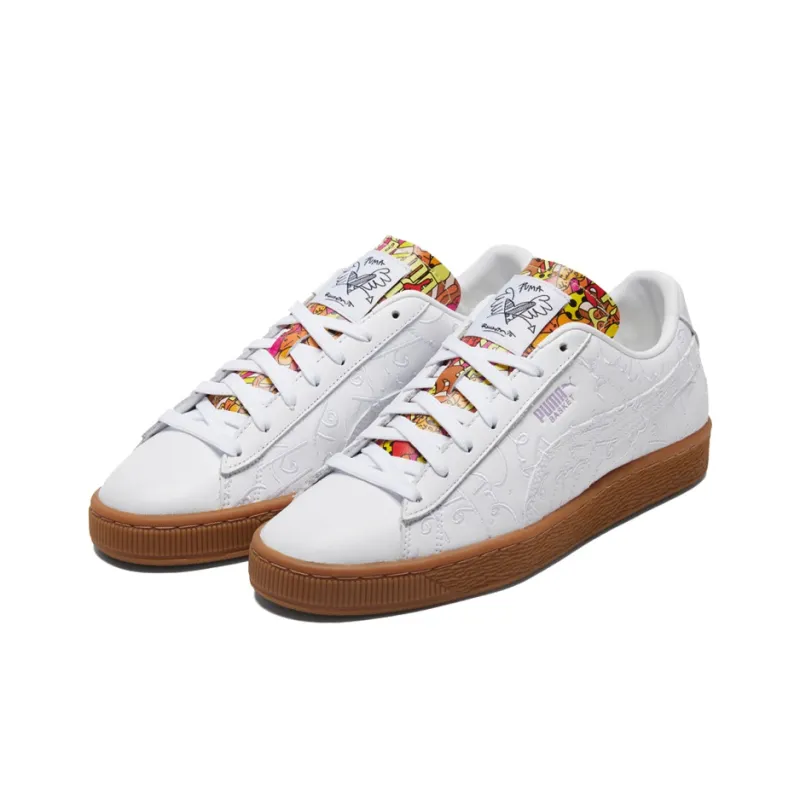 PUMA Basket Romero Britto Embroidered White Gum-2