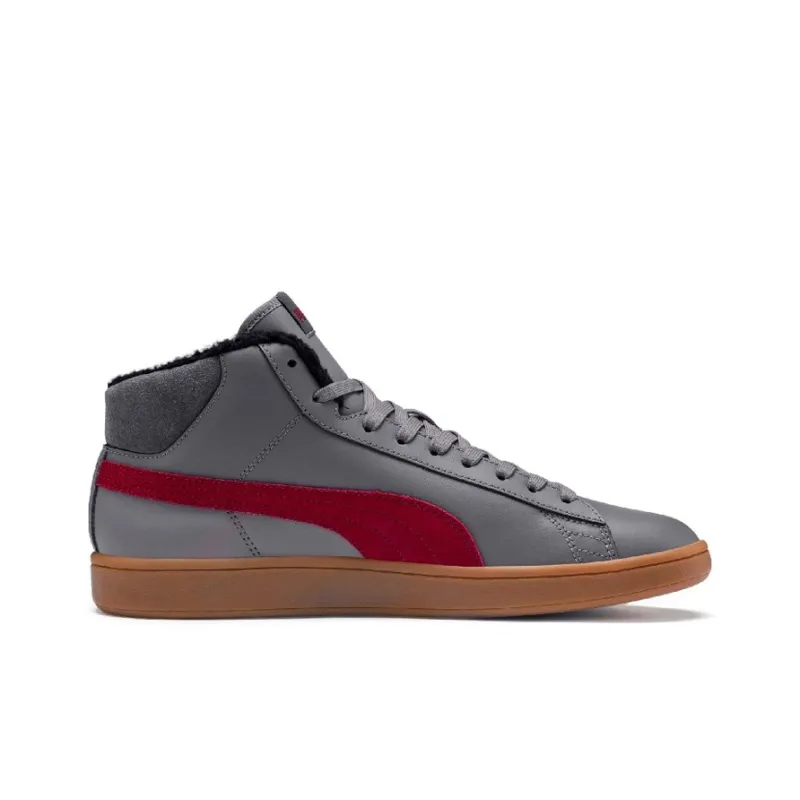 PUMA Smash V2 Mid Winterized 'Grey Red'-1