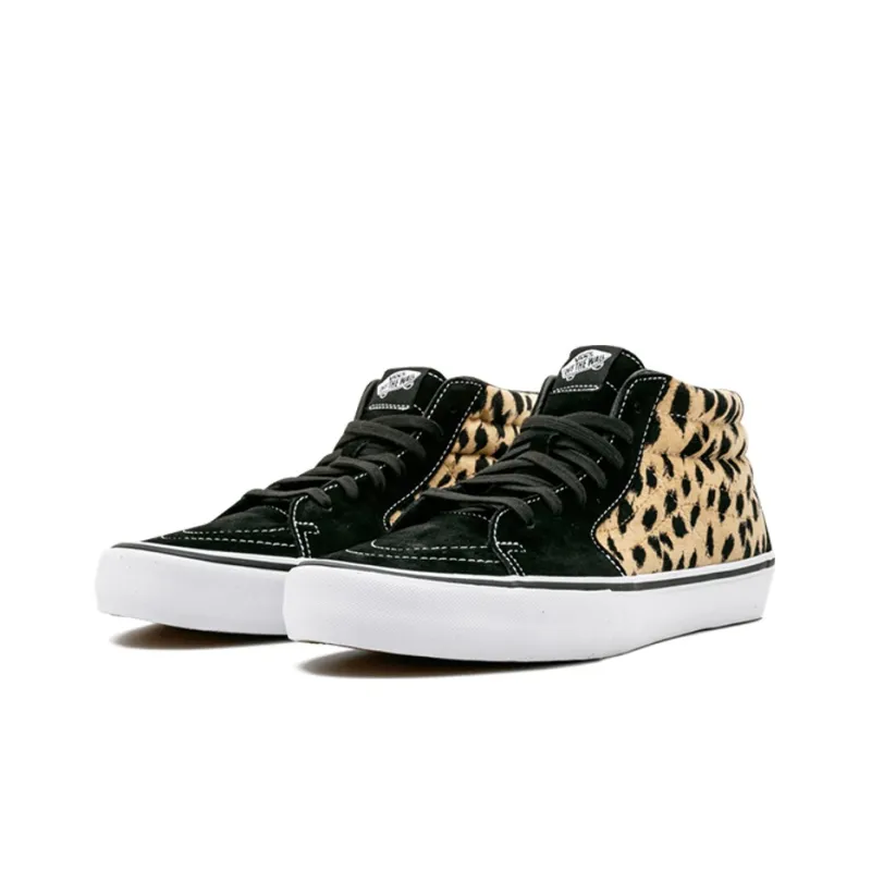 Vans Sk8 Mid Supreme Velvet Leopard Black-2