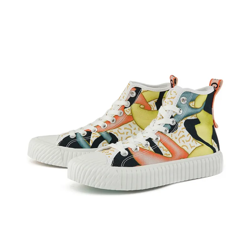 Kappa Lightweight And Breathable High Top Skateboard Shoes Unisex Multicolor-2