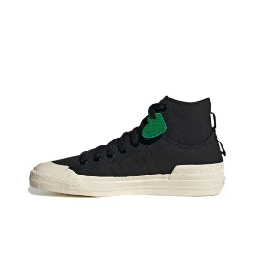 Melting Sadness X Adidas Originals NIZZA Skateboard Shoes Unisex Mid-Top Black/Blue/Green