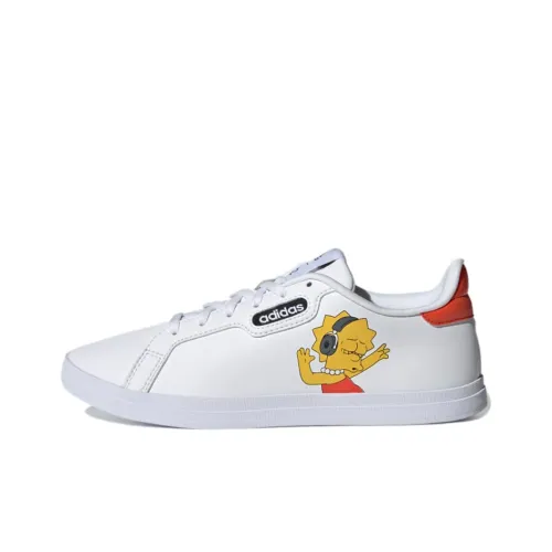 The Simpsons X Adidas Neo Courtpoint Skateboard Shoes Women's Low-Top White/Black