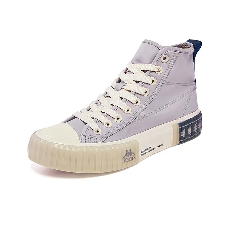 Kappa High-Top Skateboard Shoes Unisex Gray White-1
