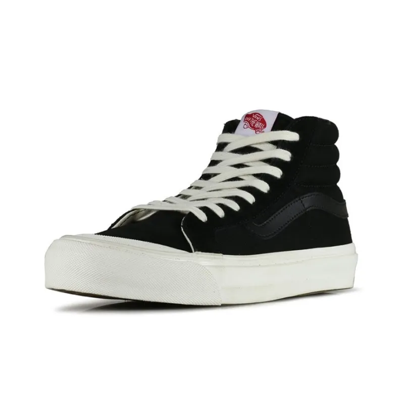 Vans Style 138 Non slip Lightweight High Top Skateboard Shoes Unisex Black White-2