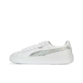 PUMA Basket Skateboard Shoes Women's Low-Top White/Silver
