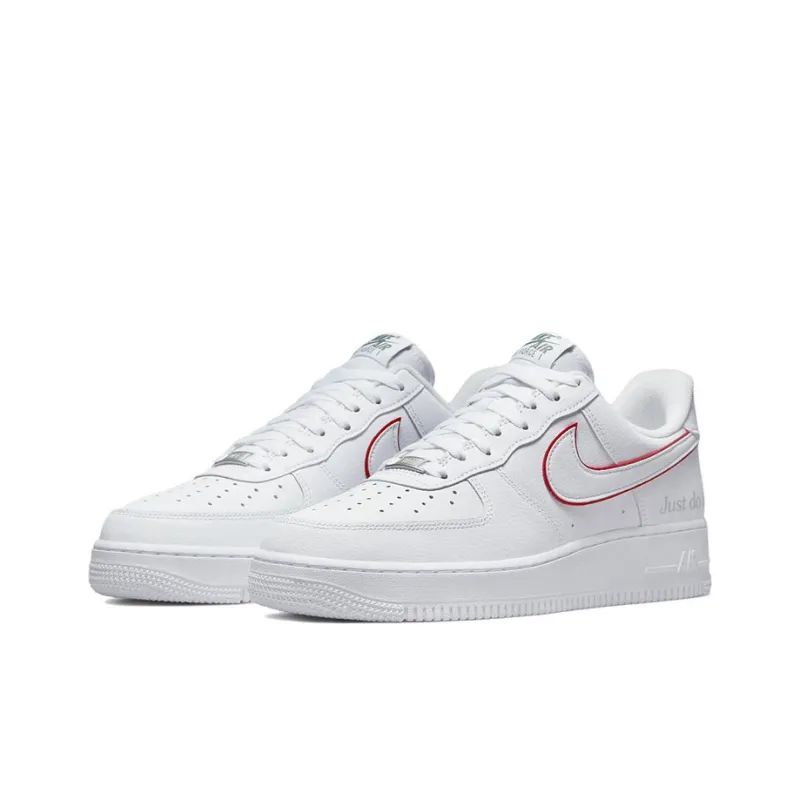 Nike Air Force 1 Low Just Do It White Noble Green Metallic Silver University Red-2