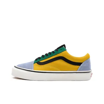 Vans Old Skool Low-Top Skateboard Shoes Unisex Yellow Green Gray