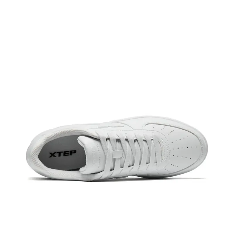 XTEP Anti Slip Wear Resistant Low Top Skateboard Shoes Men's White-3
