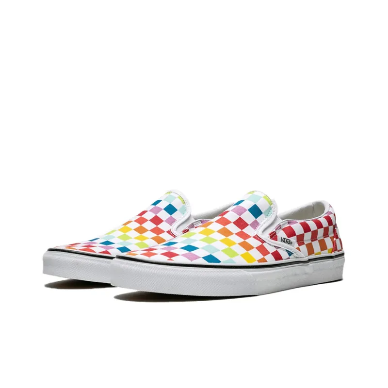Vans Classic Slip On Rainbow Checkerboard-1