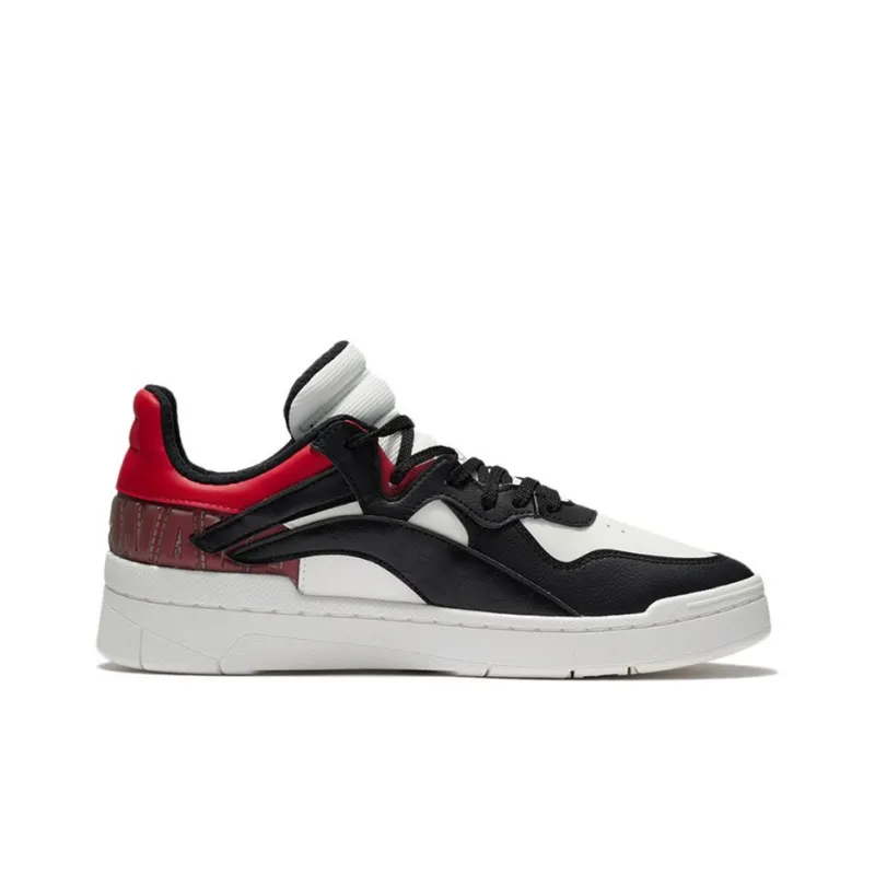 LiNing Wave Superwave Lo Slip Resistant, Abrasion Resistant, Lightweight Low Top Skateboard Shoes Men's Black White Red-1