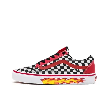 Vans Customs Checkerboard Flame Old Skool Black/RedChessboard Blackred