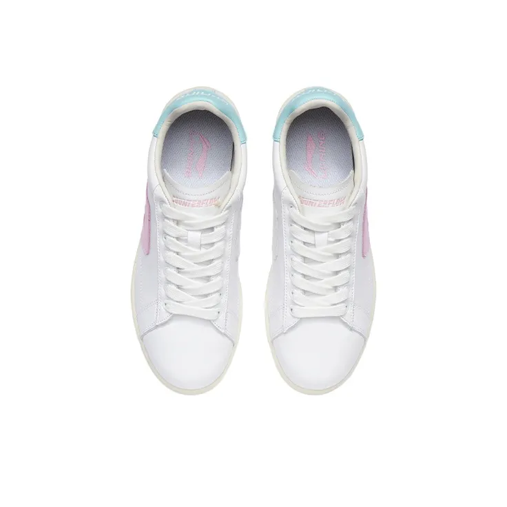 LiNing CF Tracing Low Top Skateboard Shoes Women's White Pink-3