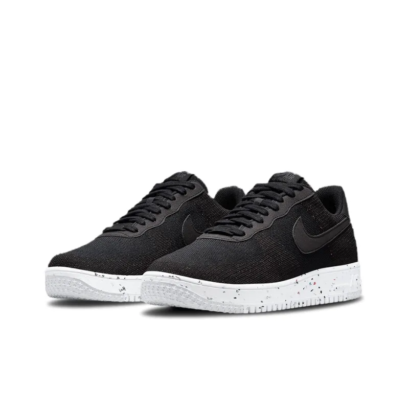 Nike Air Force 1 Low Crater Flyknit Black White-2