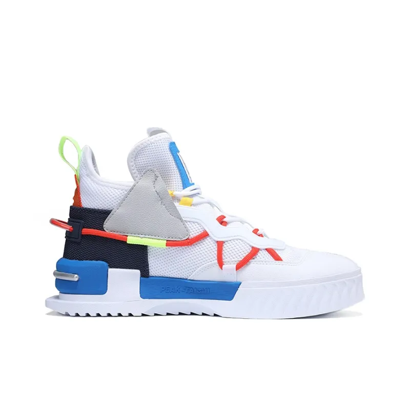 PEAK Taichi Gamer HIGH Anti Slip Wear Resistant High Top Skateboard Shoes Men's Blue White-1
