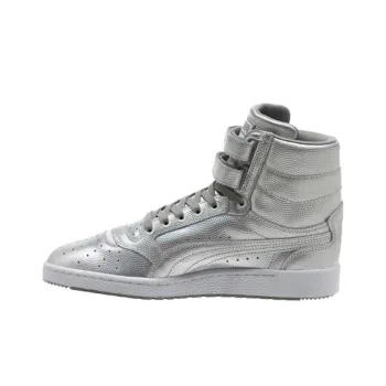 PUMA Sky Support Slip-Resistant Coverage Cushioning High-Top Skateboard Shoes Men's Silver