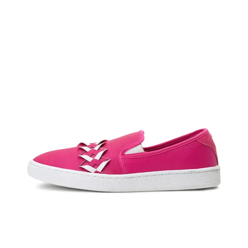 PUMA Basket Slip-on Cut-out Lightweight Low-Top Skateboard Shoes Women's Pink-0