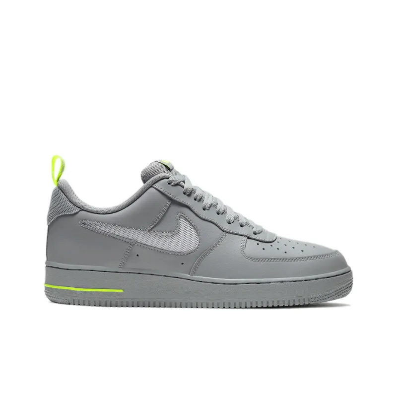 Nike Air Force 1 Low Cut Out Swoosh Particle Grey Volt-1