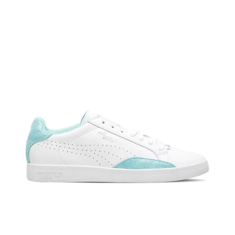 PUMA MATCH Lo Reset Slip-Resistant Cushioning Coverage Low-Top Skateboard Shoes Women's White Blue-1