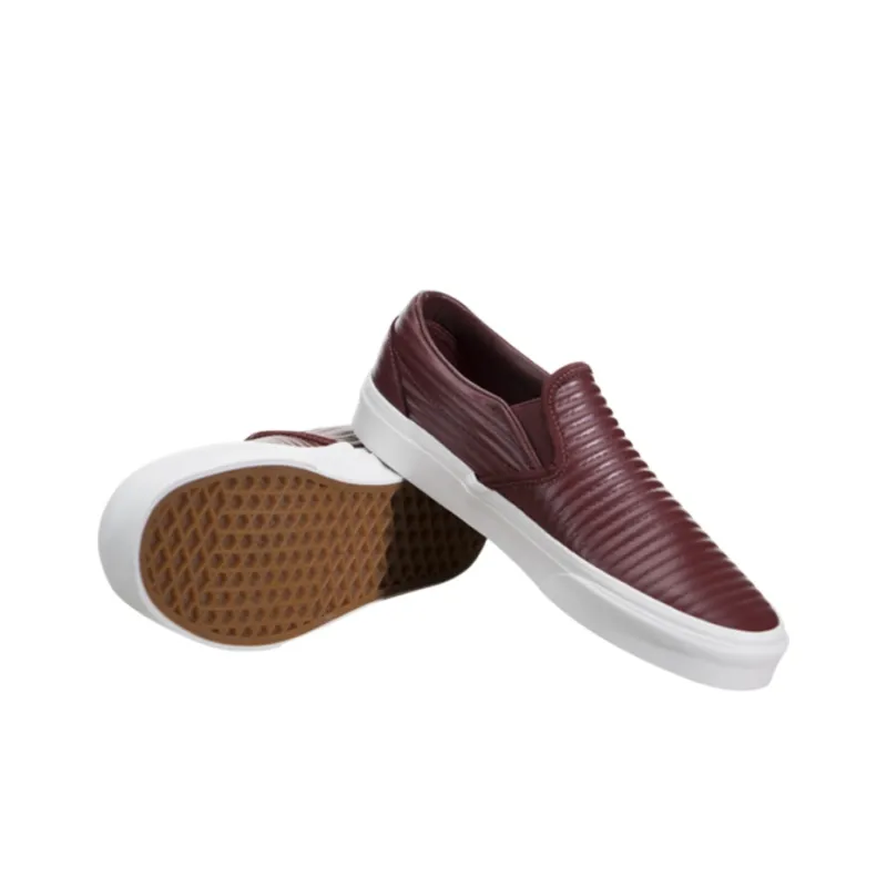 Vans Classic Slip On Leather Red Women's-3