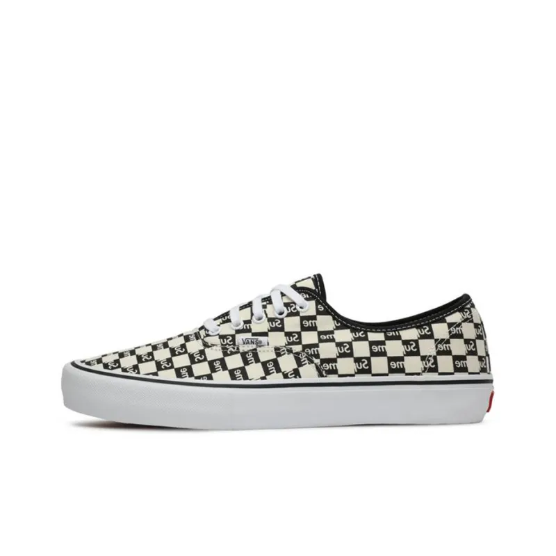 Vans Authentic Supreme Black Checker Logo-0