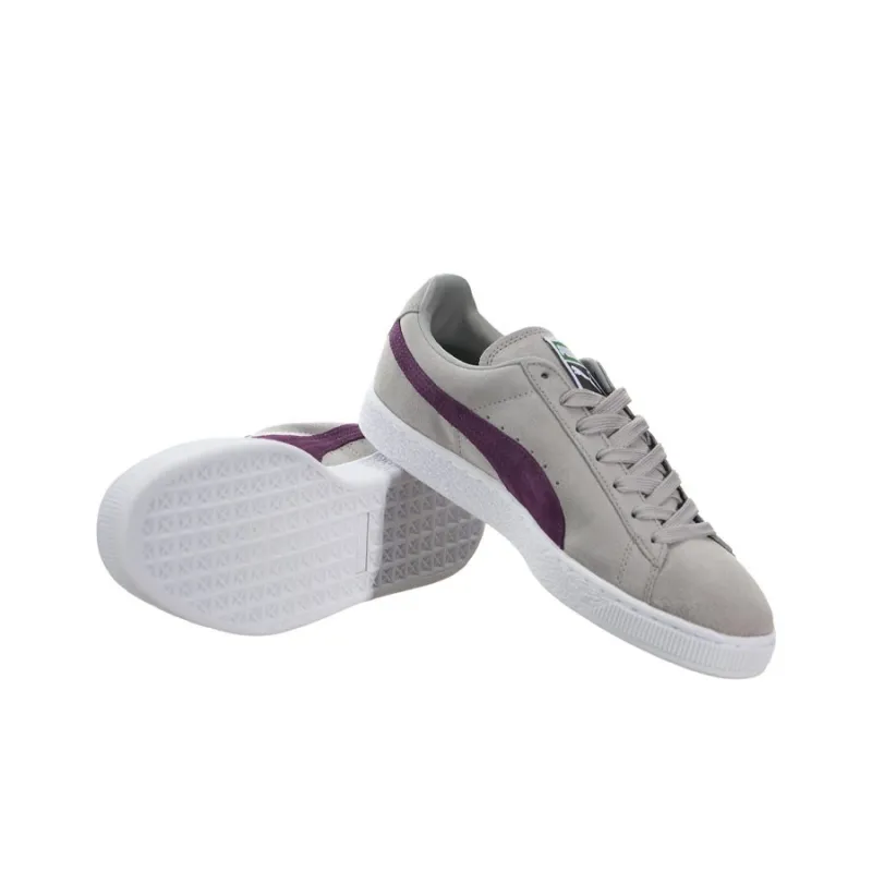 PUMA Suede Series Skateboard Shoes Men Low Top Gray/Purple-3