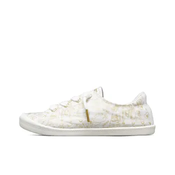Skechers BEACH BINGO Coverage Lightweight Breathable Slip-Resistant Low-Top Skateboard Shoes Women's White Gold