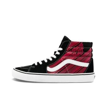 Vans SK8 Hi Retro Casual Skate Shoes Unisex Black Red