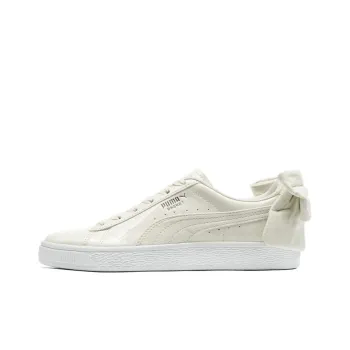PUMA Basket Suede Bow Leisure Board Shoes Creamy/White Women's