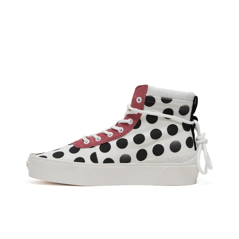 EQLZ EQUALIZER Fault High Slip-Resistant High-Top Skateboard Shoes Unisex White Black Misprint-0