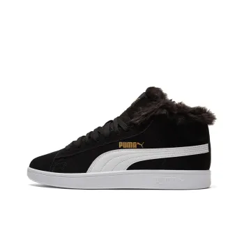 PUMA Smash V2 Plus Fleece Mid Top Sneakers Black Women's