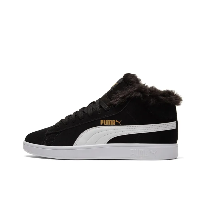 PUMA Smash V2 Plus Fleece Mid Top Sneakers Black Women's-0