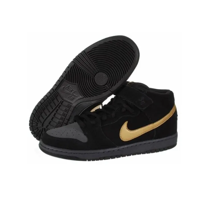 Nike Sb Dunk Mid Obsidian Metallic Gold-4