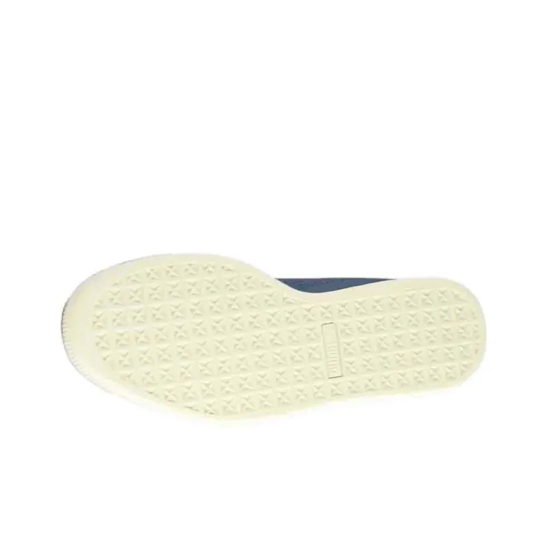 PUMA Basket Classic Soft Lace Up Coverage Slip-Resistant Cushioning Support Low-Top Skateboard Shoes Men's Blue-4