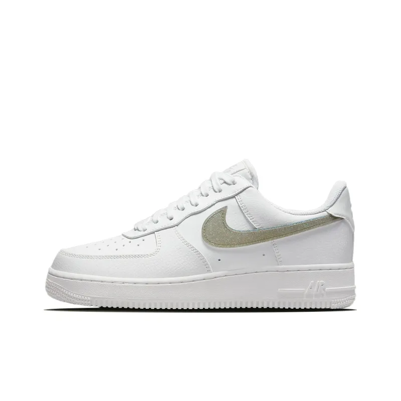 Nike Air Force 1 Low White Gold Glitter Swoosh Women's-0