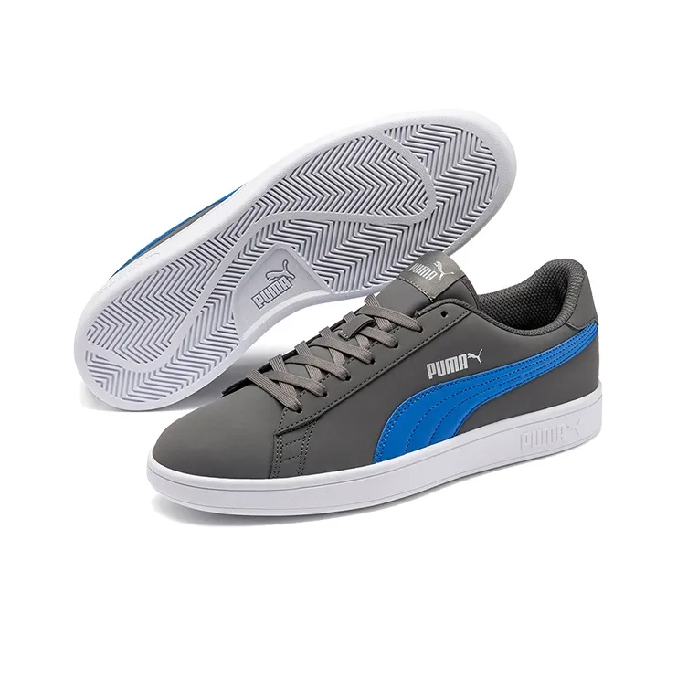 PUMA Smash V2 Buck Low-Top Skateboard Shoes Unisex Gray Blue White-4