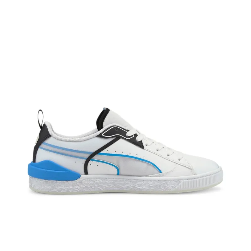 PUMA Suede Wear-resistant And Lightweight Low-Top Skateboard Shoes Men's White Blue-1