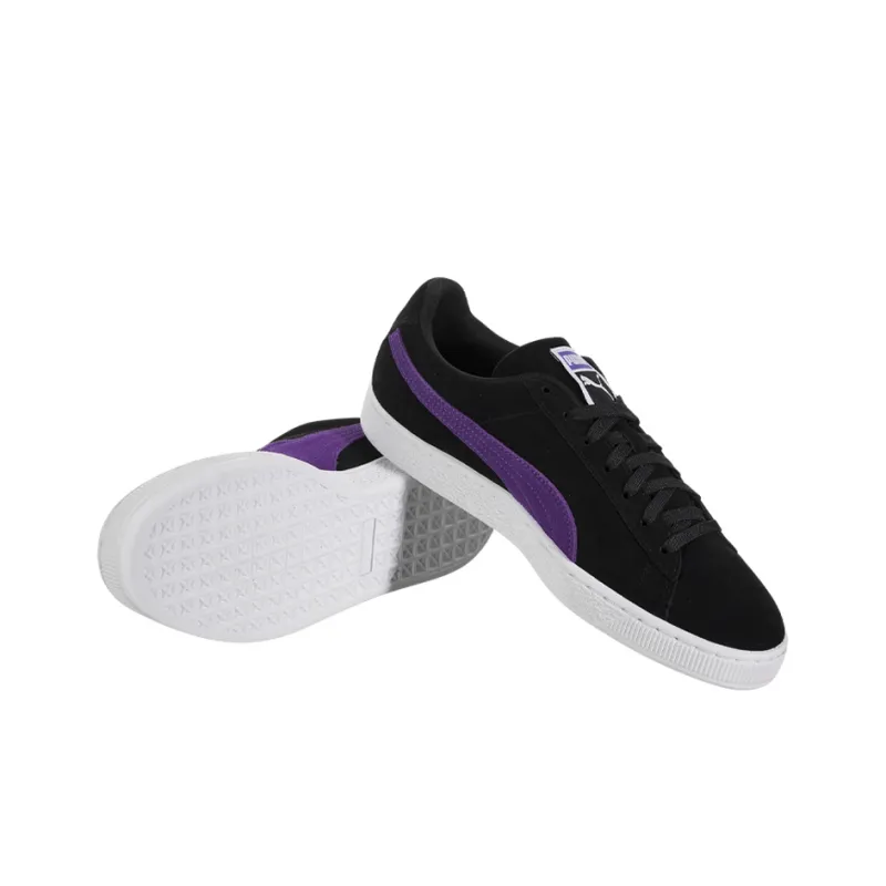 PUMA Suede Classic Anti-Slip Wear-Resistant Low-Top Skateboard Shoes Unisex Black Purple-3