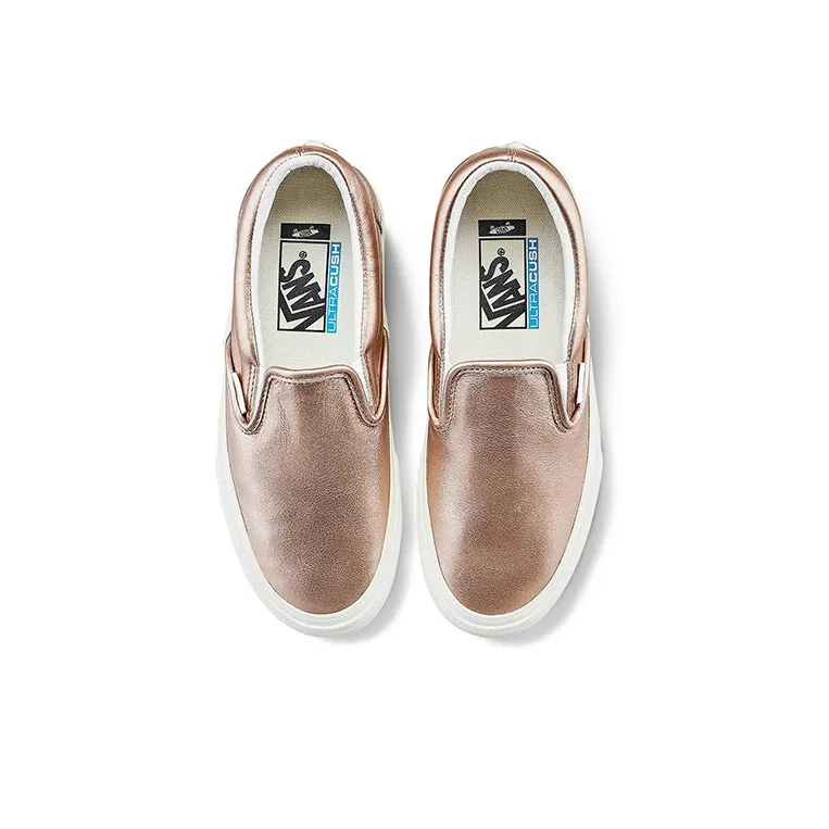 Vans Classic Slip On Vlt Lx Gold Silver Women's-3