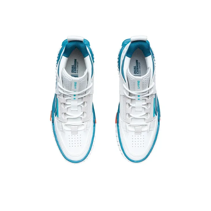 LiNing Wu Xing Slip Resistant, Abrasion Resistant, Lightweight, Breathable Mid Top Skateboard Shoes Men's Ash-3