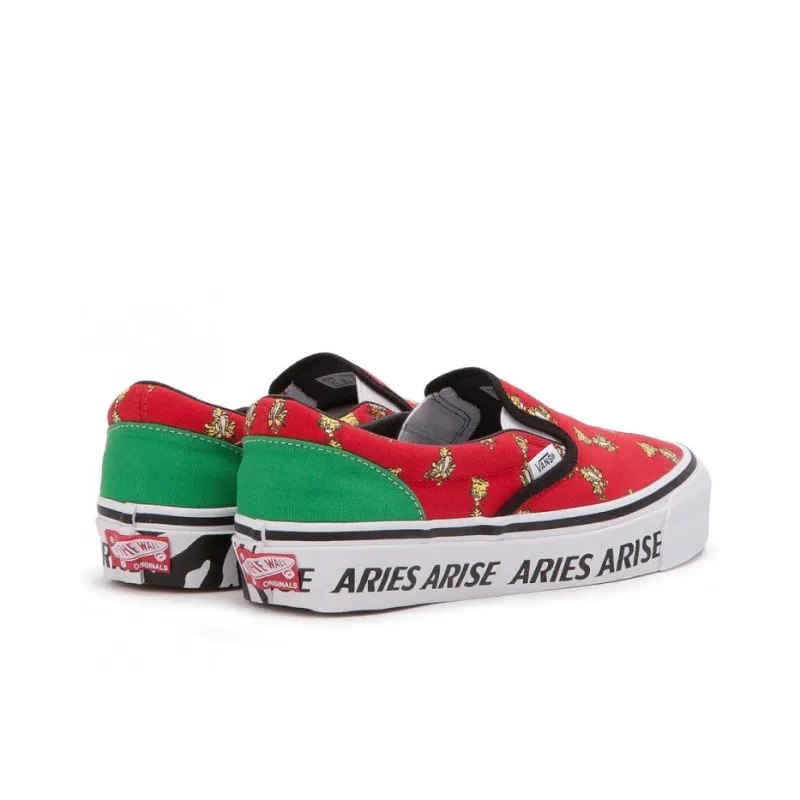 Vans X Aries Og Classic Slipon 'Red White'-3