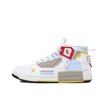 Erke Strange Bullet 3.0 Gintama Anti Slip Wear Resistant Mid Top Skateboard Shoes Women's White Blue Red