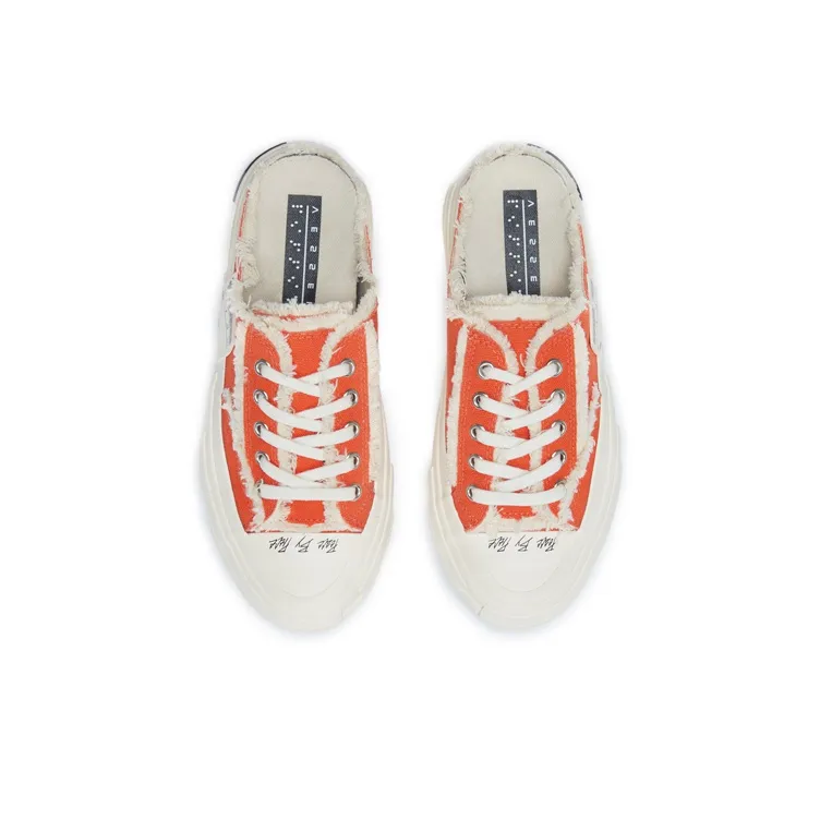 VESSEL G.O.P. Slip On Orange Low Top Skateboard Shoes Unisex Orange Red-4