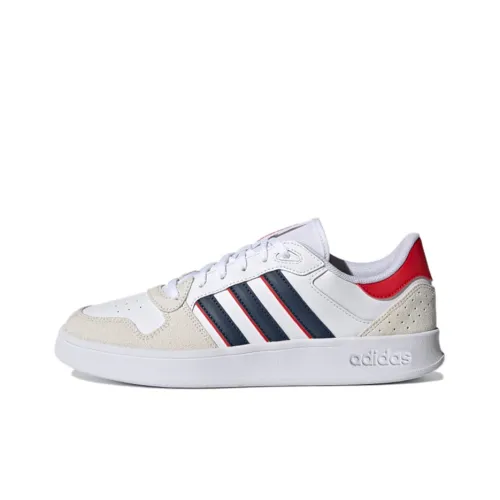 Adidas Neo Breaknet Plus Low Top Skateboard Shoes Men's White Gray Red