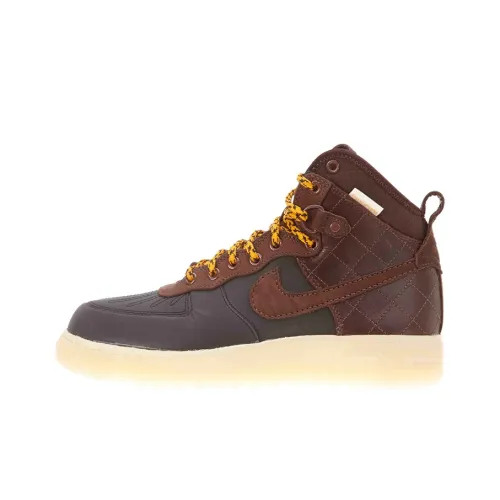 Nike Air Force 1 Skateboard Shoes Men High-Top Black/Brown/Beige