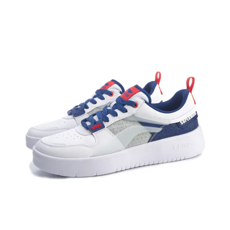 LiNing Wave Superwave Lite Non slip Lightweight Low Top Skateboard Shoes White Blue-2