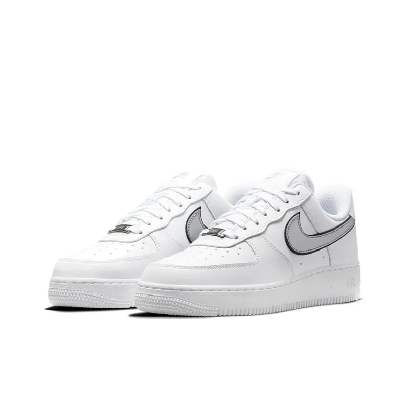 Nike Air Force 1 Low '07 Essential White Metallic Silver Black Women's-2