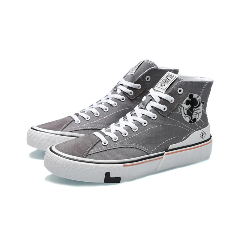 LiNing Wave Canvas HI Skateboard Shoes Unisex Iron Cyan-2
