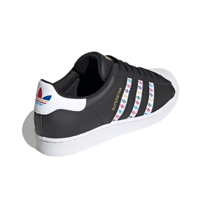 Adidas Superstar Black Multi Color Trefoil Stripes-3