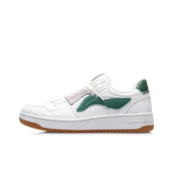LiNing Tianji Slip Resistant Cushioning Wear Resistant Breathable Low Top Skateboard Shoes White Green