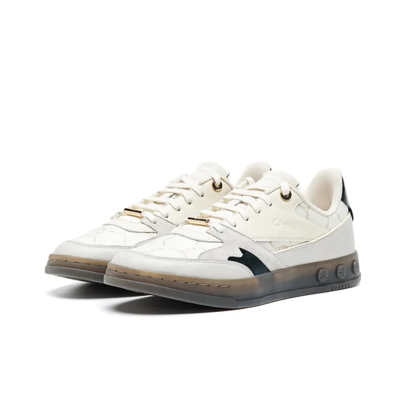 LI NING 1990 Slip Resistant Cushioning Wear Resistant Lightweight Low Top Skateboard Shoes Men's Light Antique Yellow-2